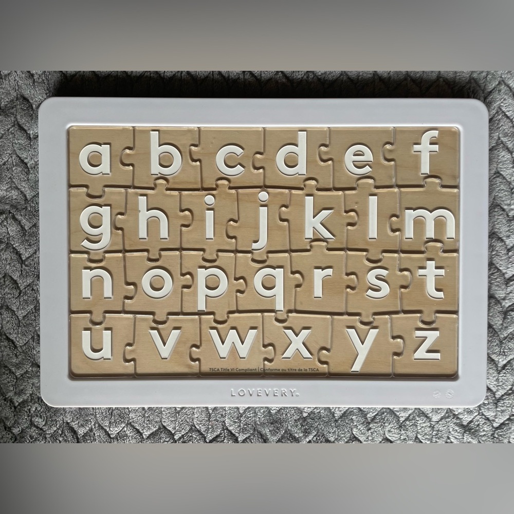 Lovevery Wooden Alphabet Puzzle – Double-Sided Learning Board